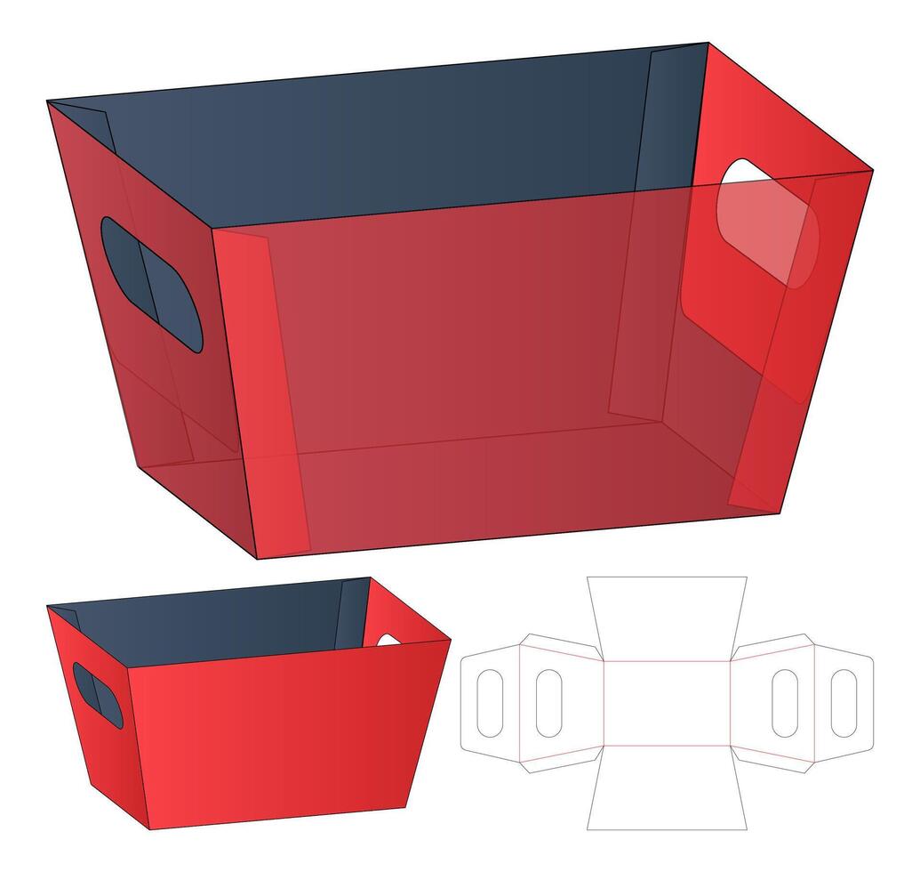 Box packaging die cut template design. 3d mock-up vector