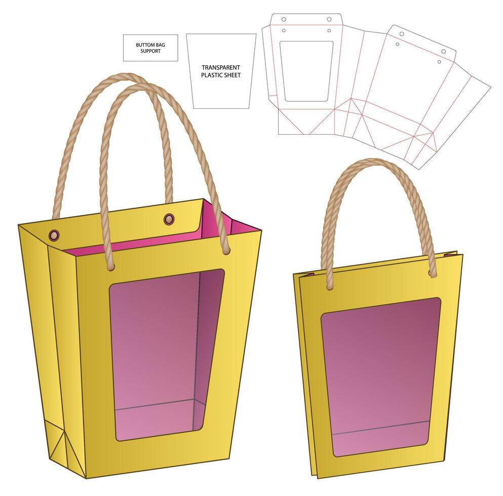 Box packaging die cut template design. 3d mock-up vector