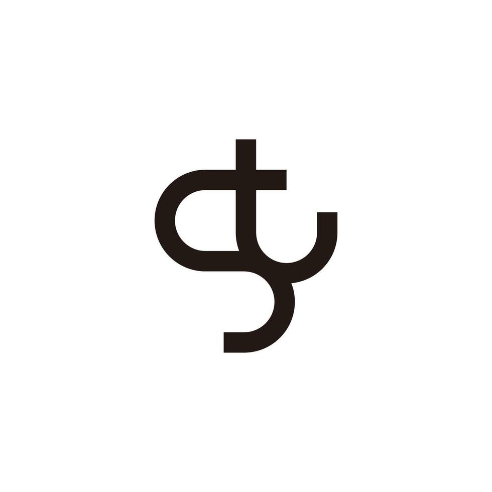 letter st linked geometric line simple logo vector