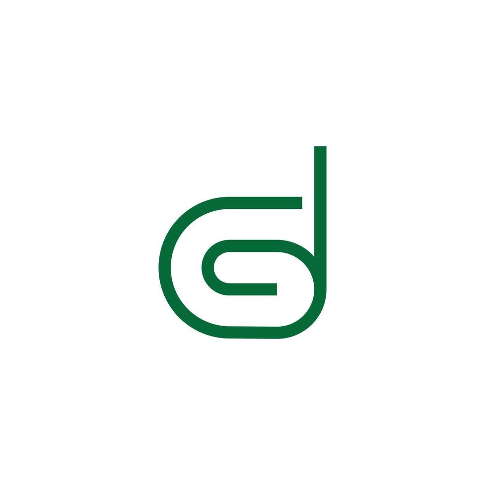 letter gd spiral paper clip simple symbol vector