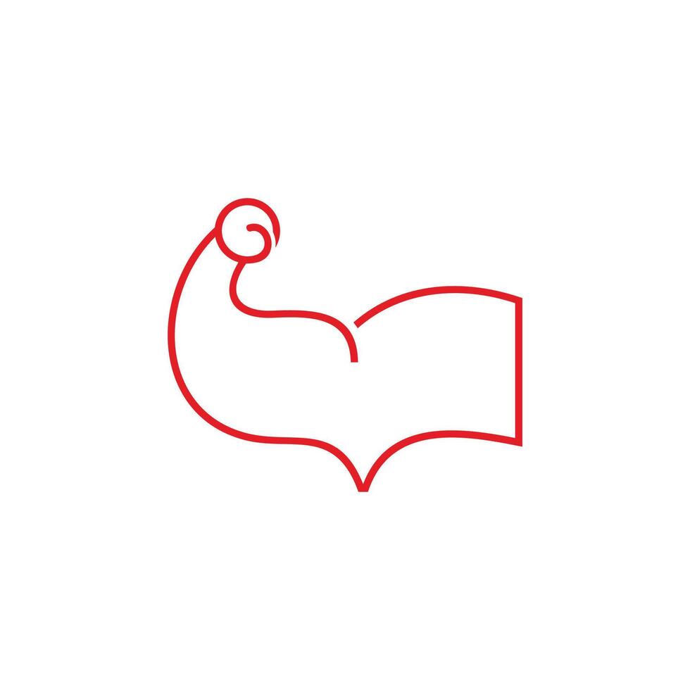 strong arm body building book learning symbol vector