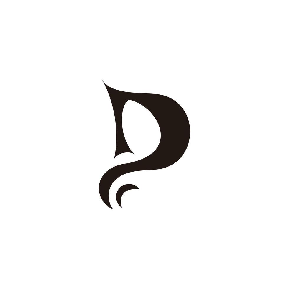 letter pd abstract curves linked logo vector