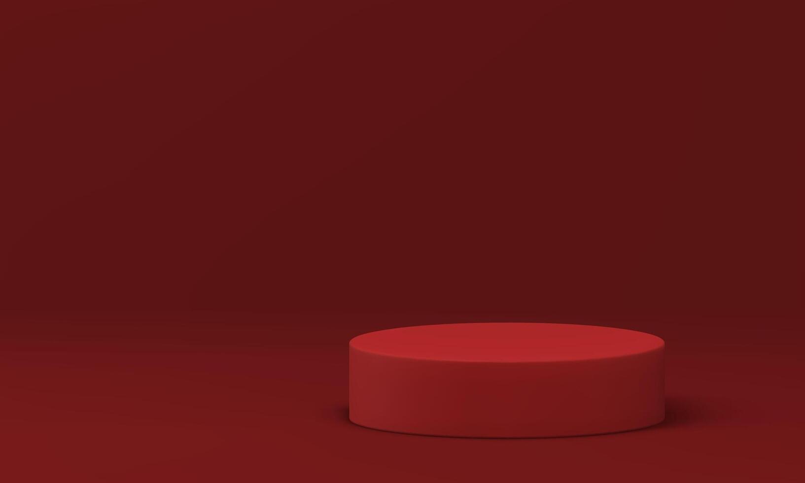 3d podium red cylinder basic foundation for product premium presentation realistic vector