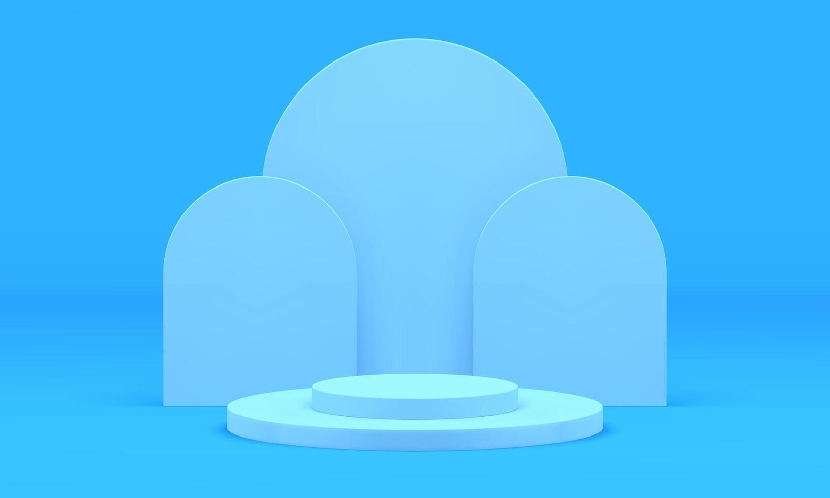 3d podium blue geometric construction award arena cylinder level steps for presentation vector