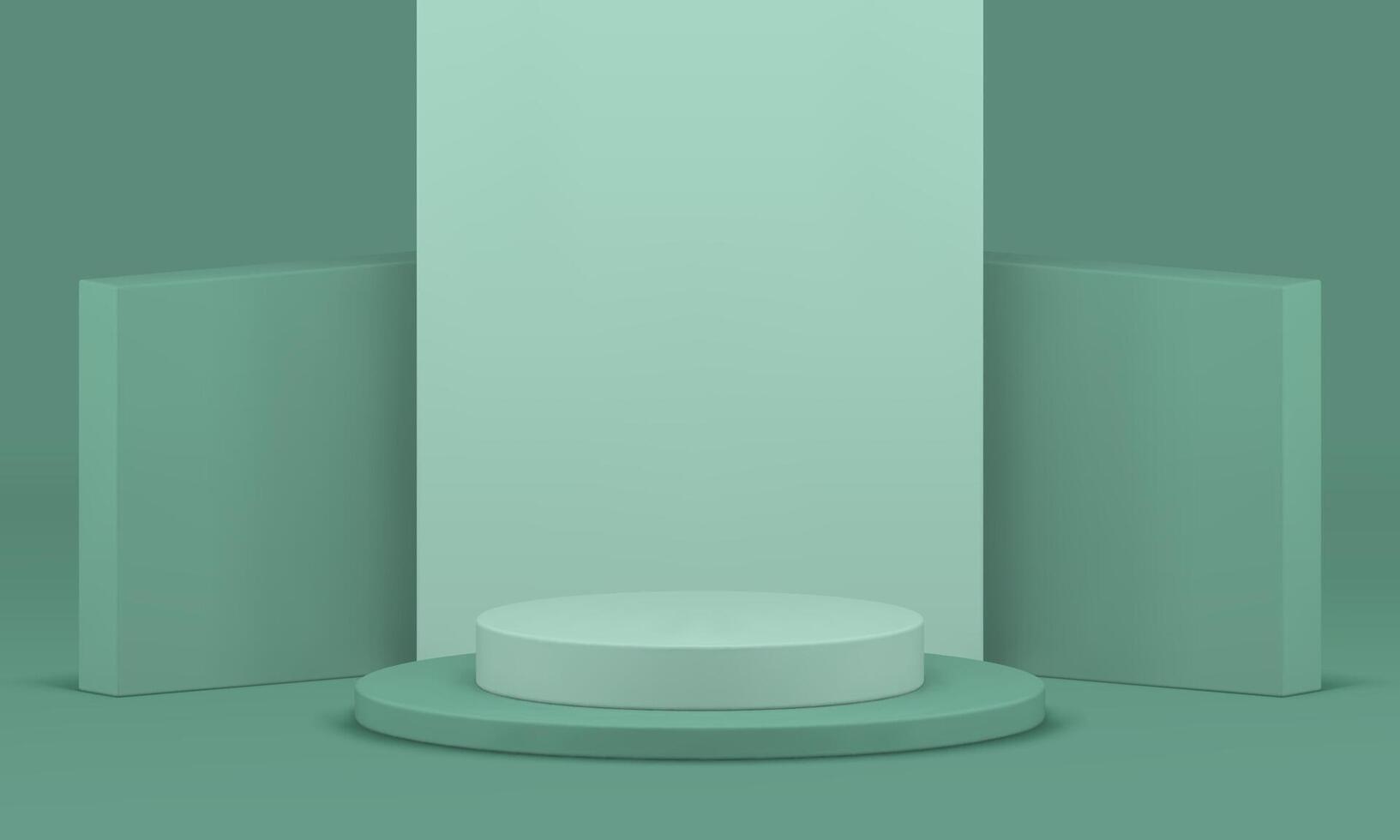 Minimal 3d pastel green promo podium showcase stand realistic illustration vector