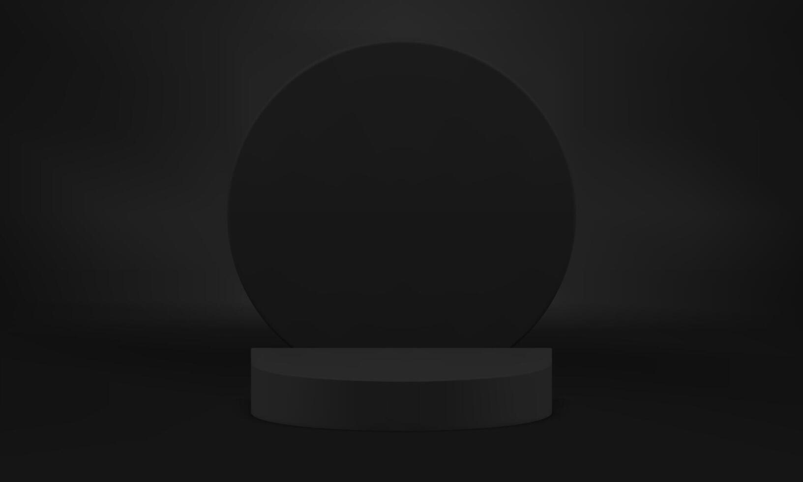 Minimal 3d black display podium mock up for product show realistic illustration vector