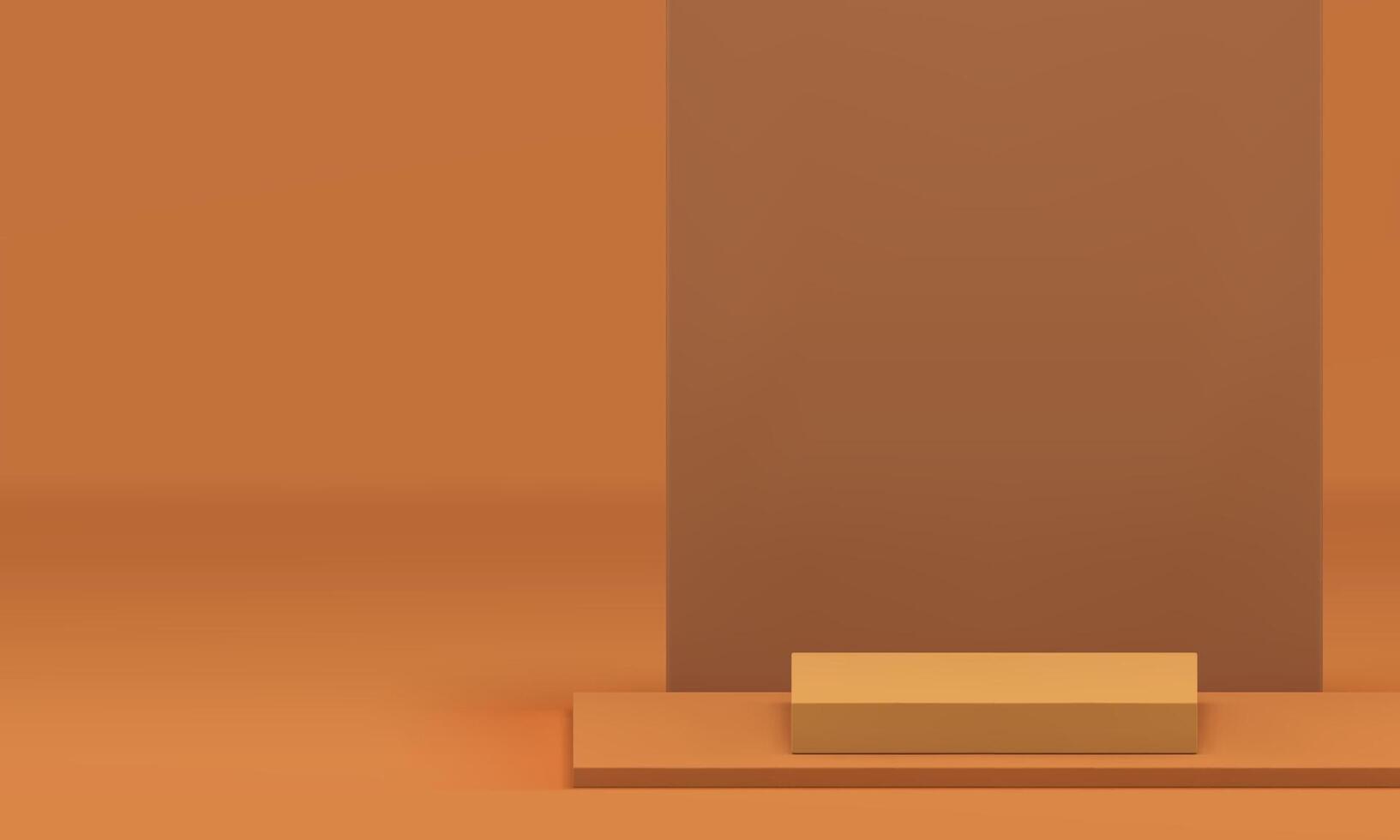 Minimal 3d brown podium stand render banner mock up for presentation realistic vector