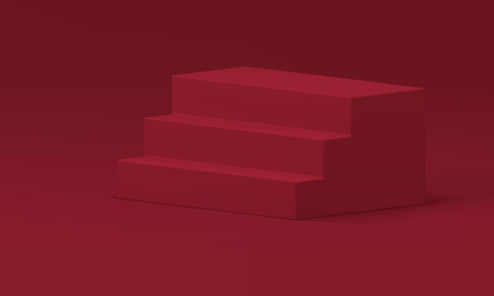 3d red stairway geometric podium basic foundation steps level award arena realistic vector