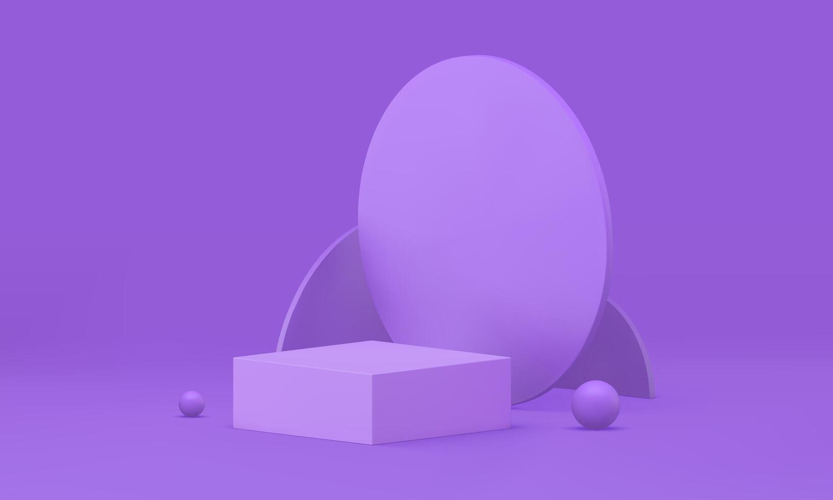 3d purple geometric display podium mock up render banner for promo realistic illustration vector
