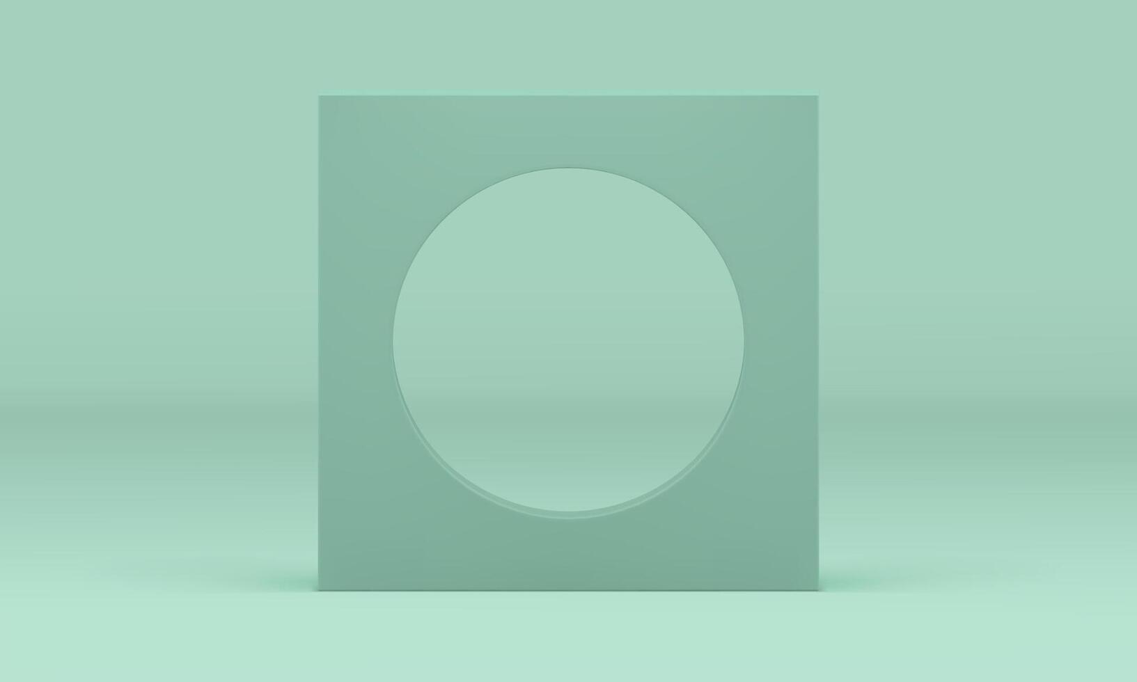 3d wall circle hole geometric decor element studio background realistic illustration vector