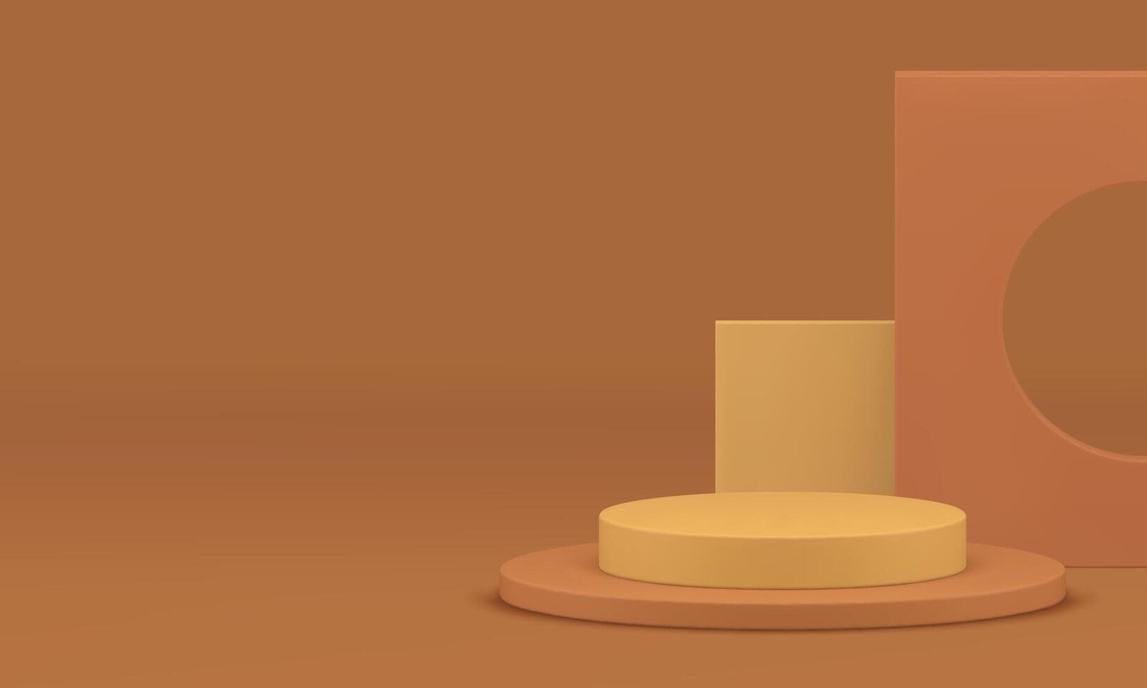 3d beige podium geometric display mock up for product show realistic illustration vector