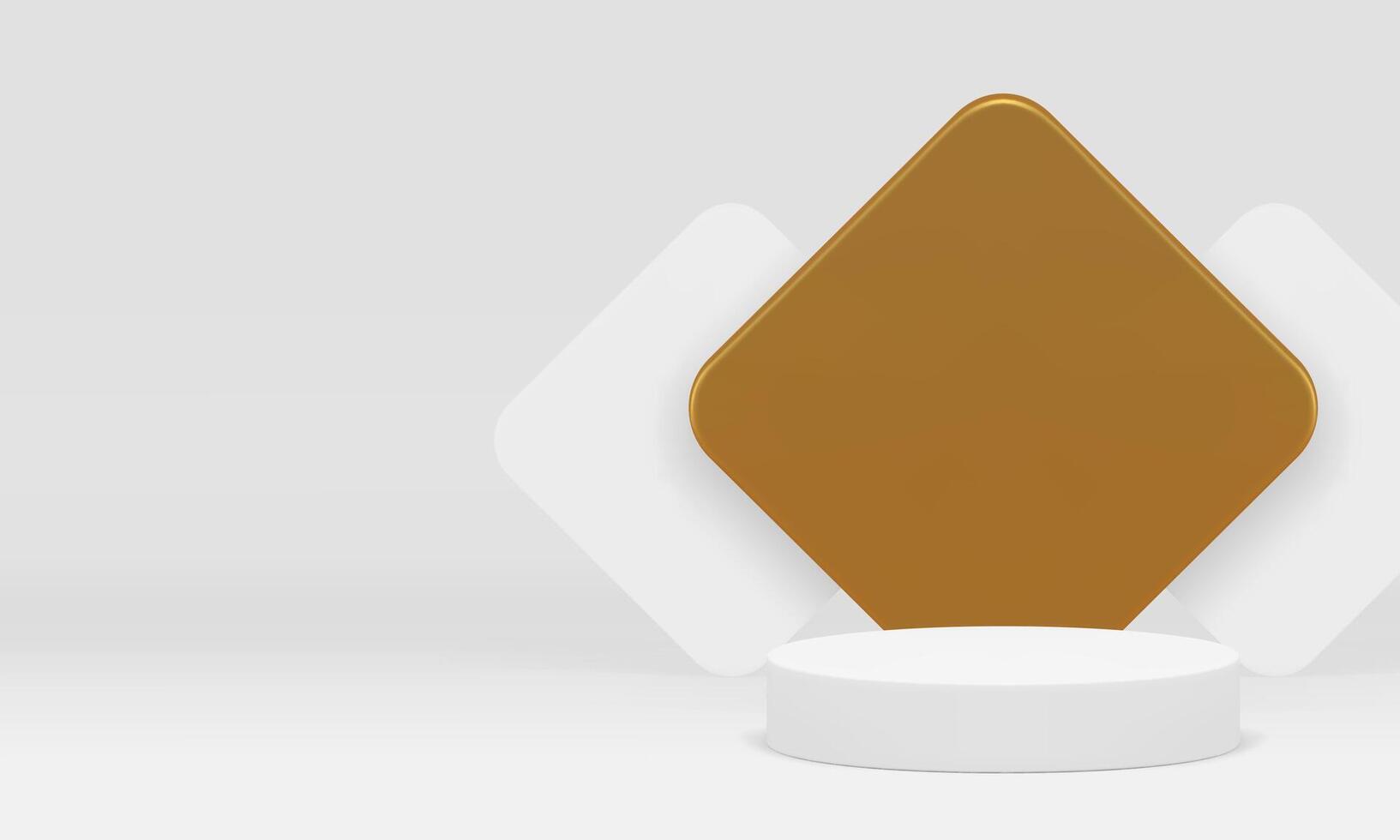 Luxury 3d display white podium pedestal for product promo realistic illustration vector