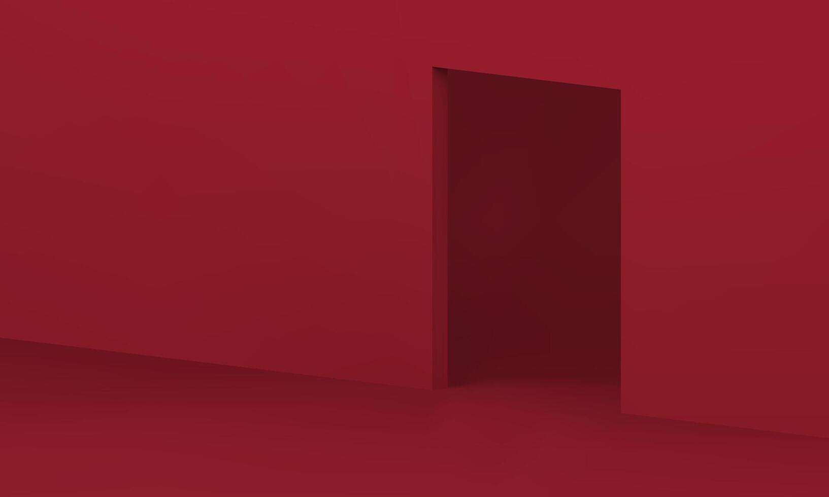 3d gate rectangular door red empty apartment interior minimal design realistic illustration vector