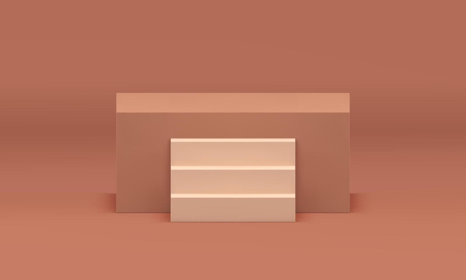 3d podium brown rectangle platform stairs best award arena achievement construction realistic vector