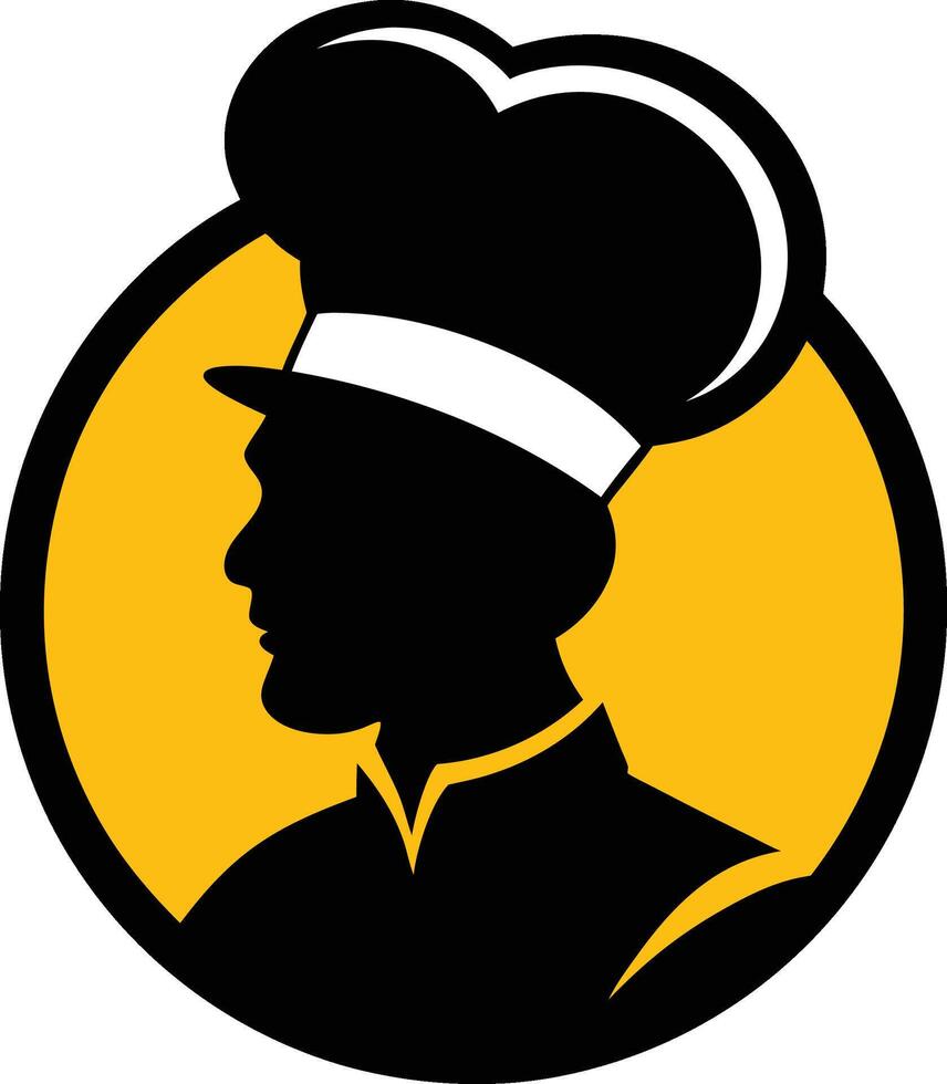 Mustache Chef for Kitchen Bar Restaurant Food Delicious Dish Menu logo design inspiration silhouette logo vector