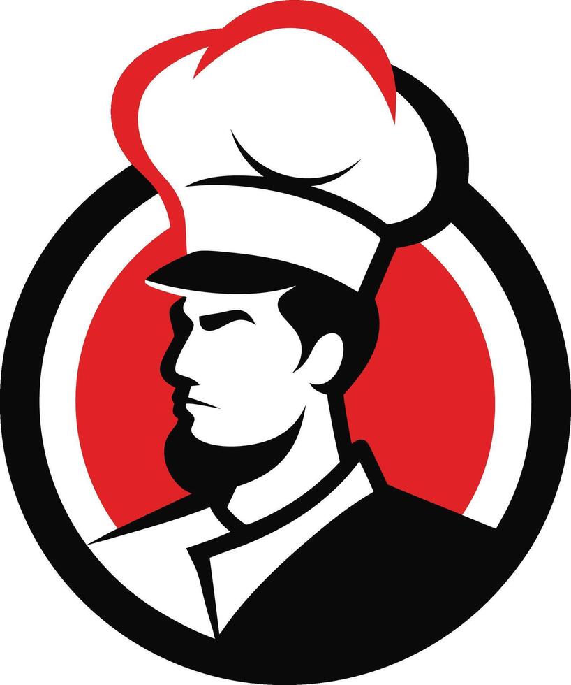 Mustache Chef for Kitchen Bar Restaurant Food Delicious Dish Menu logo design inspiration silhouette logo vector