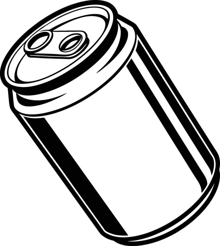 aluminum can outline drawing vector
