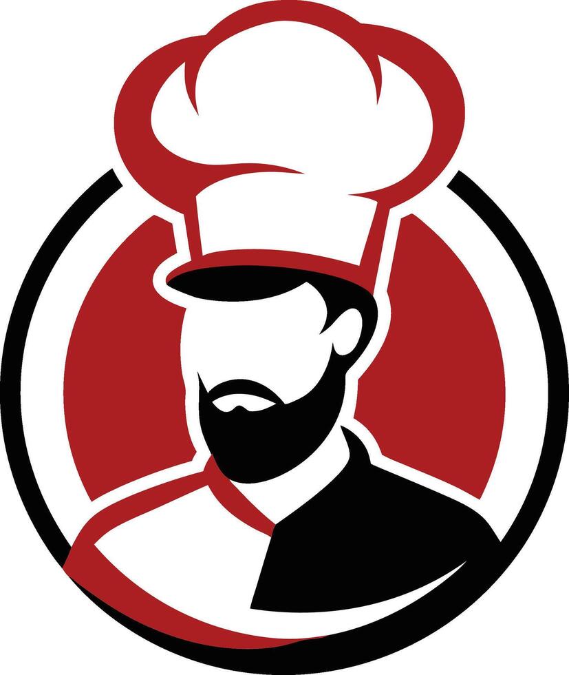 Mustache Chef for Kitchen Bar Restaurant Food Delicious Dish Menu logo design inspiration silhouette logo vector