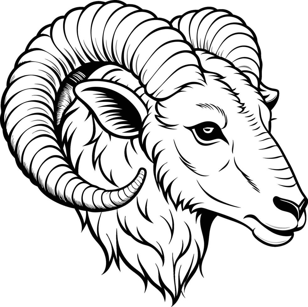 illustration of a goat head vector
