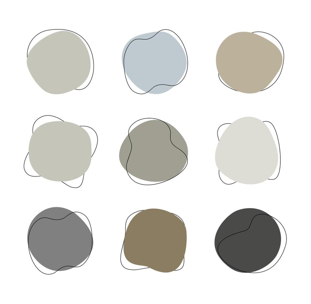 Pastel liquid blob shapes, pastel organic random forms, fluid silhouette, simple smooth ink stain. Highlight for social media stories vector