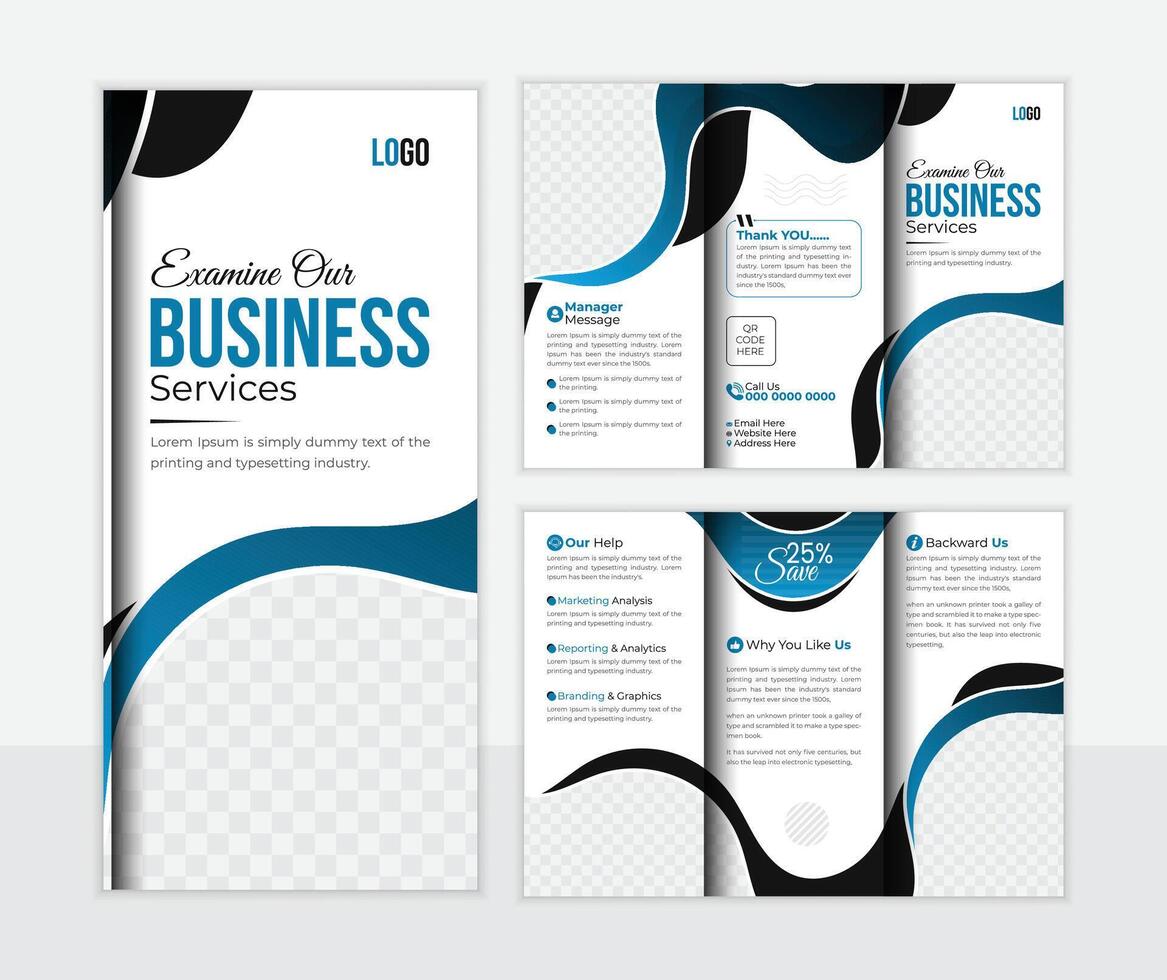 Business Try Fold Brochure Design, Modern Creative Brochure Design, vector