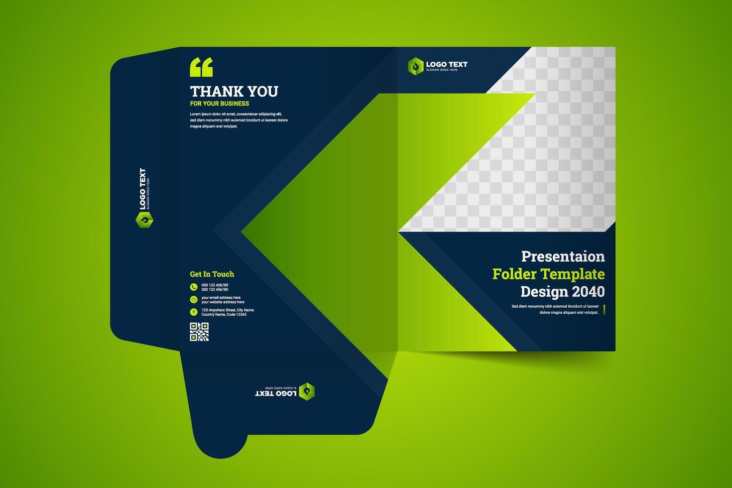 Corporate presentation folder design template layout for files vector