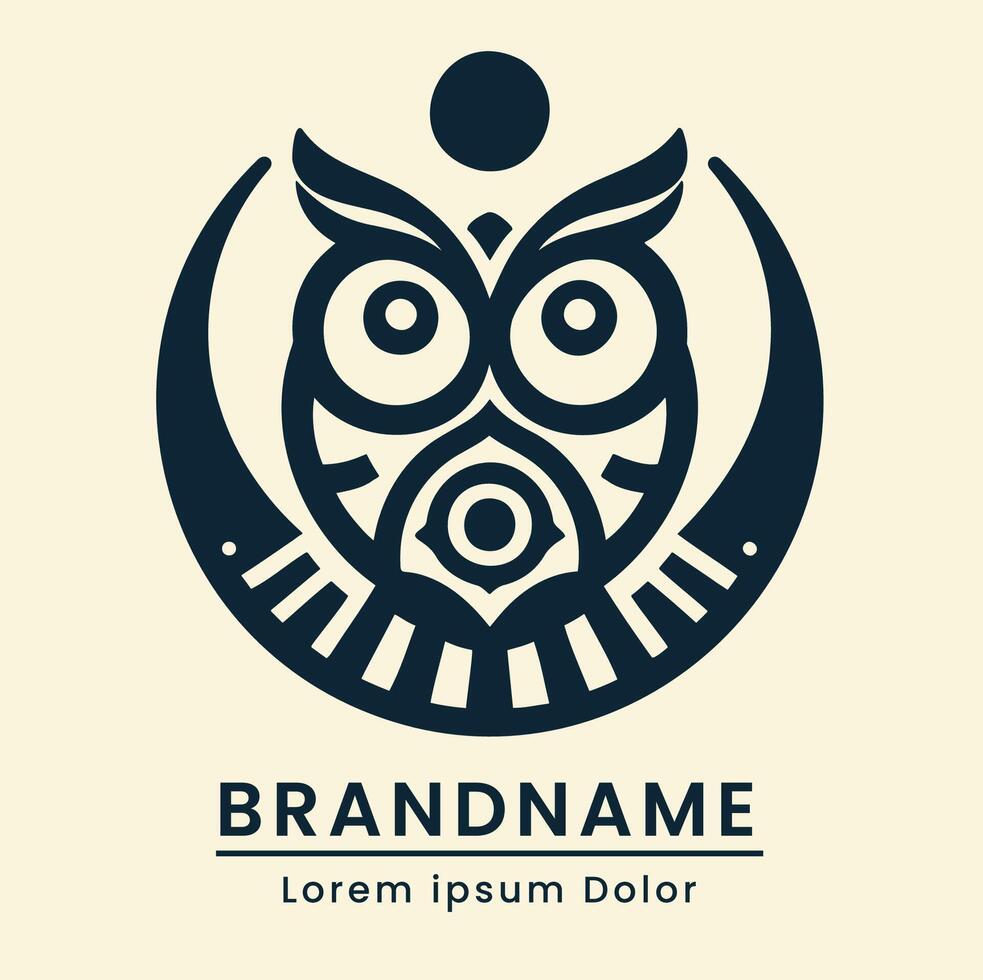 Abstract owl logo with geometric shapes suitable for modern and artistic branding vector