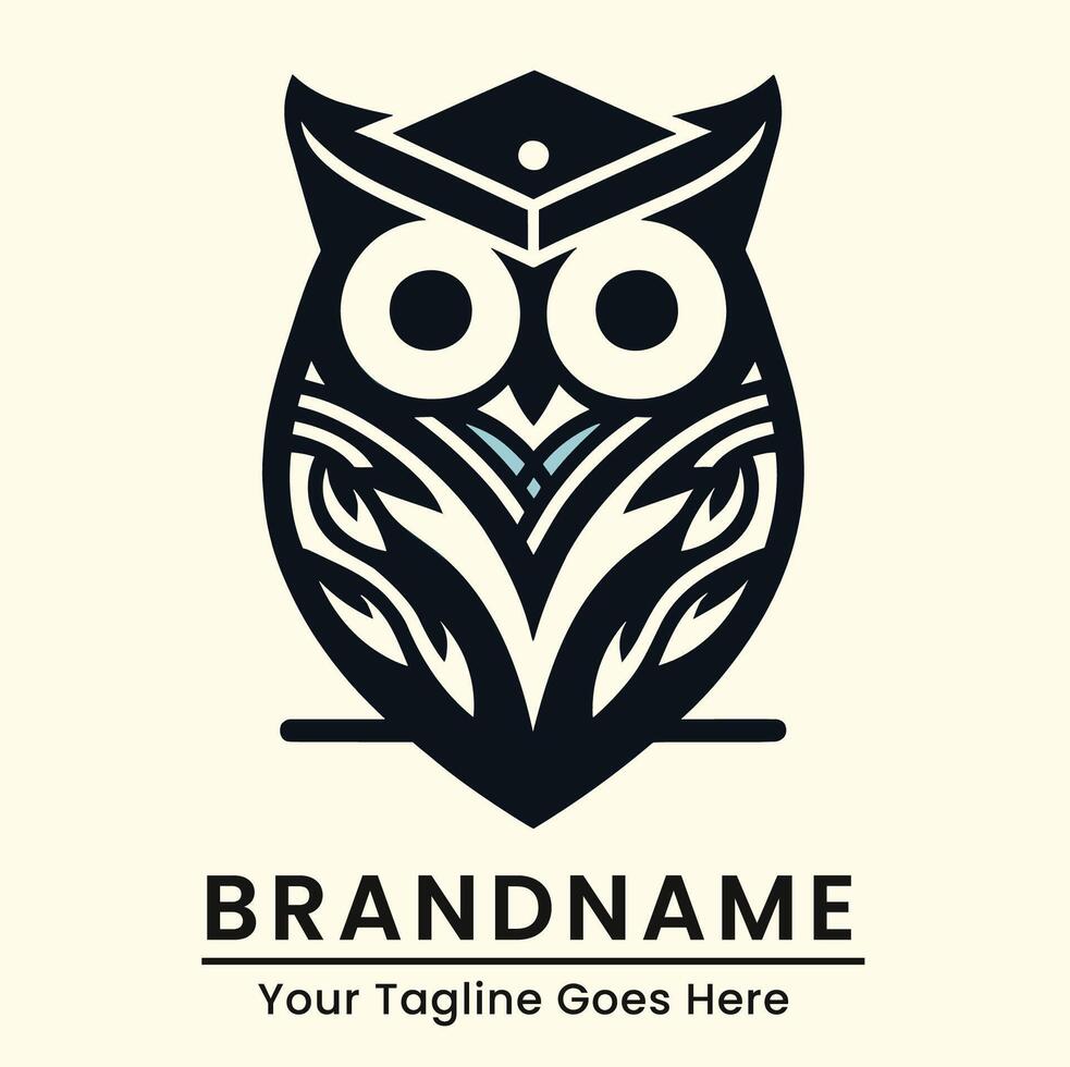 Geometric owl logo with intricate patterns and a modern elegant design vector