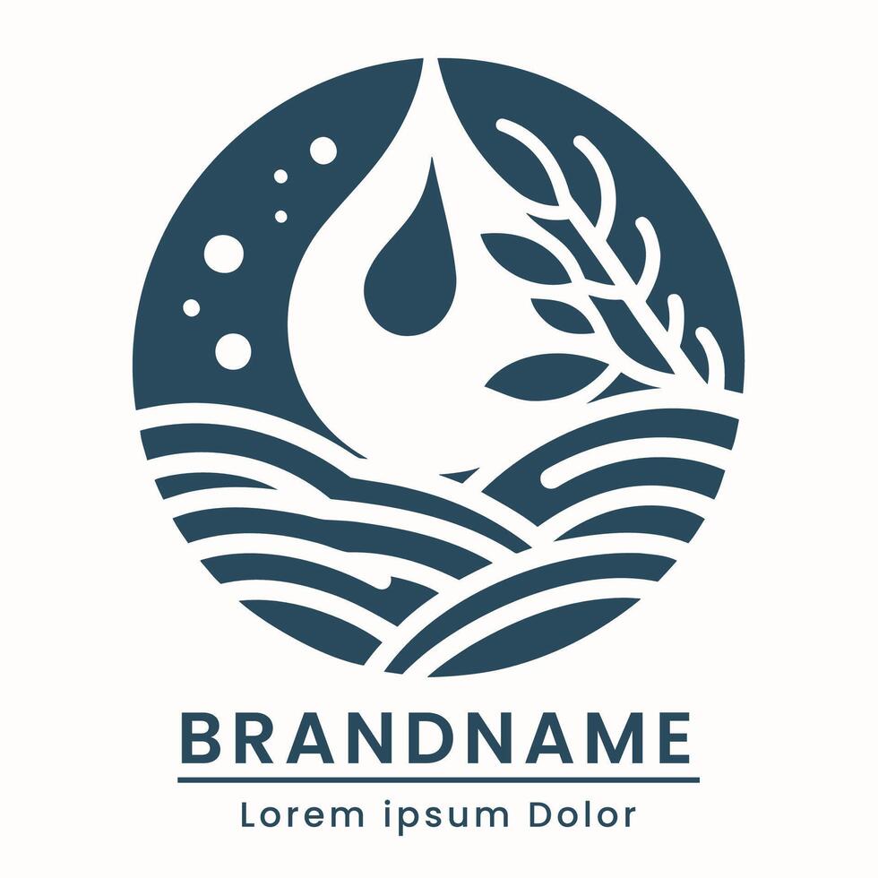 Modern water droplet logo with nature-inspired design elements vector