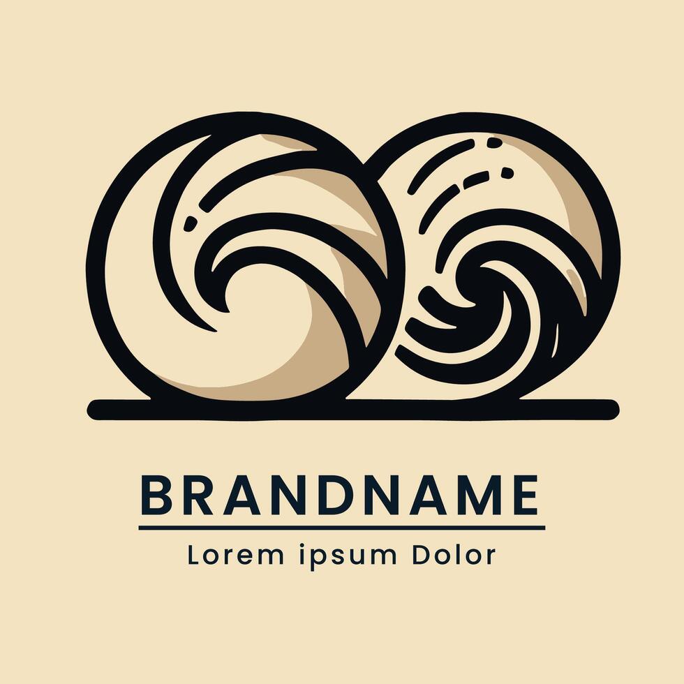 Abstract wave logo with minimalist style and smooth curves vector