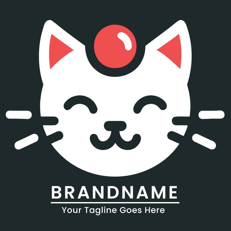 Playful and cute cat logo with a modern and cheerful design vector