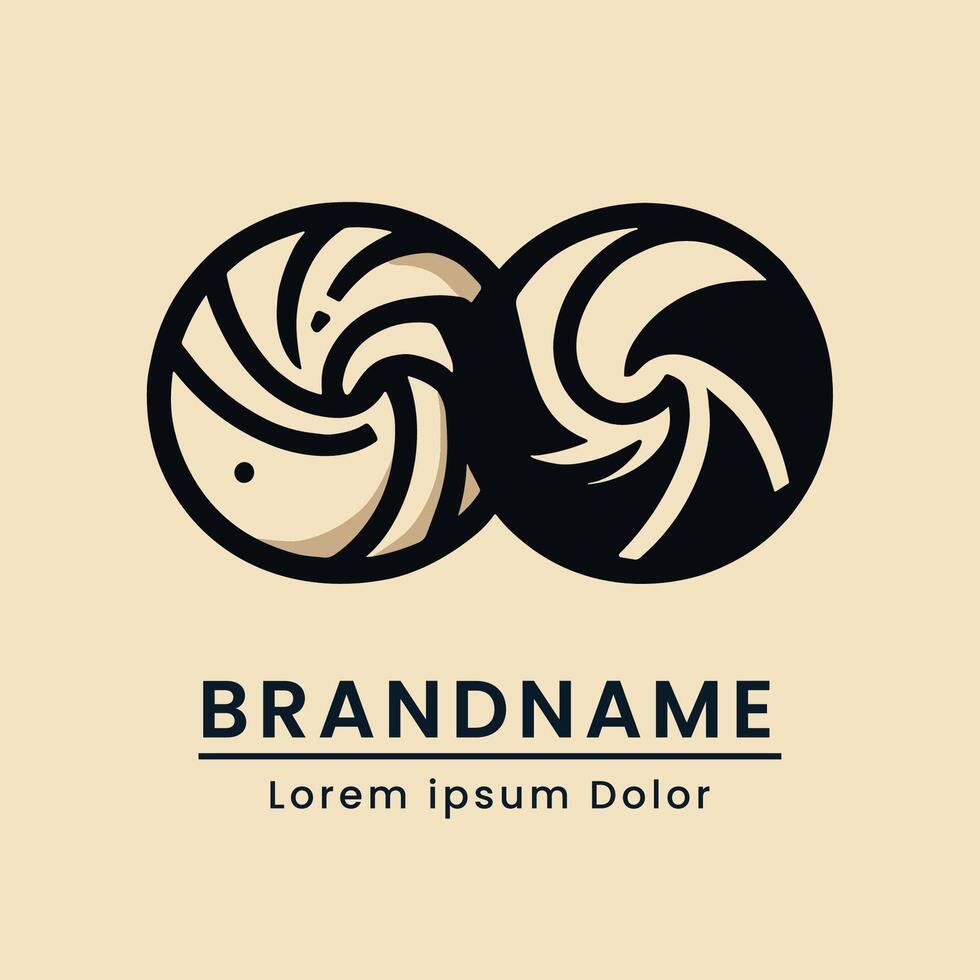 Twin swirl infinity logo with abstract shapes and a dynamic design vector
