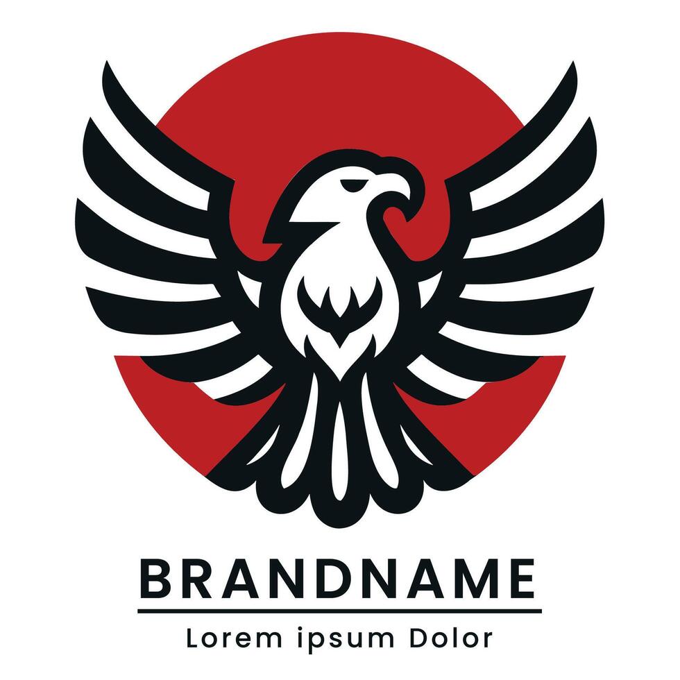 Majestic eagle logo with bold lines and a powerful presence ideal for security firms or organizations representing strength and freedom vector