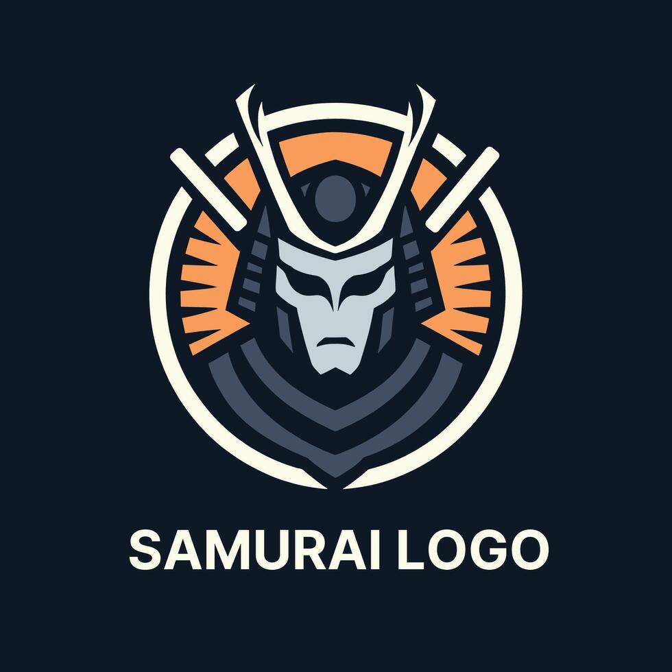 Samurai logo with bold lines and geometric shapes ideal for modern branding and identity vector