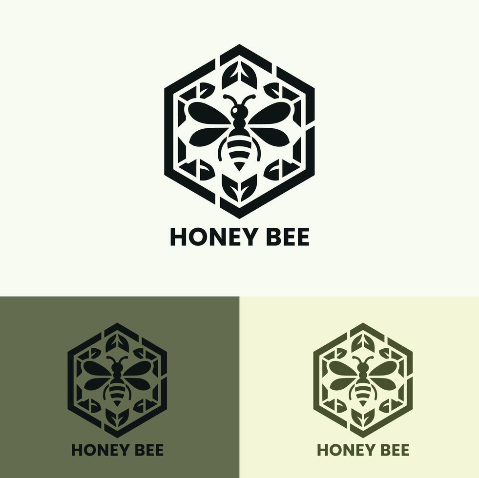 Bold honey bee logo with clean lines and vibrant colors ideal for impactful branding vector