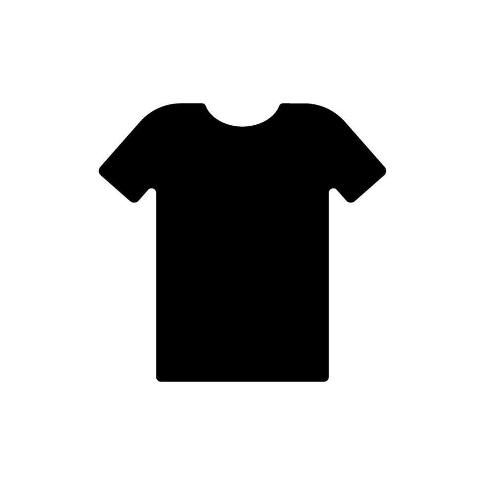 Icon flat black t-shirt. minimalist design black, isolated illustration, template clothing shirt, front apparel, fashion blank, textile clothes vector