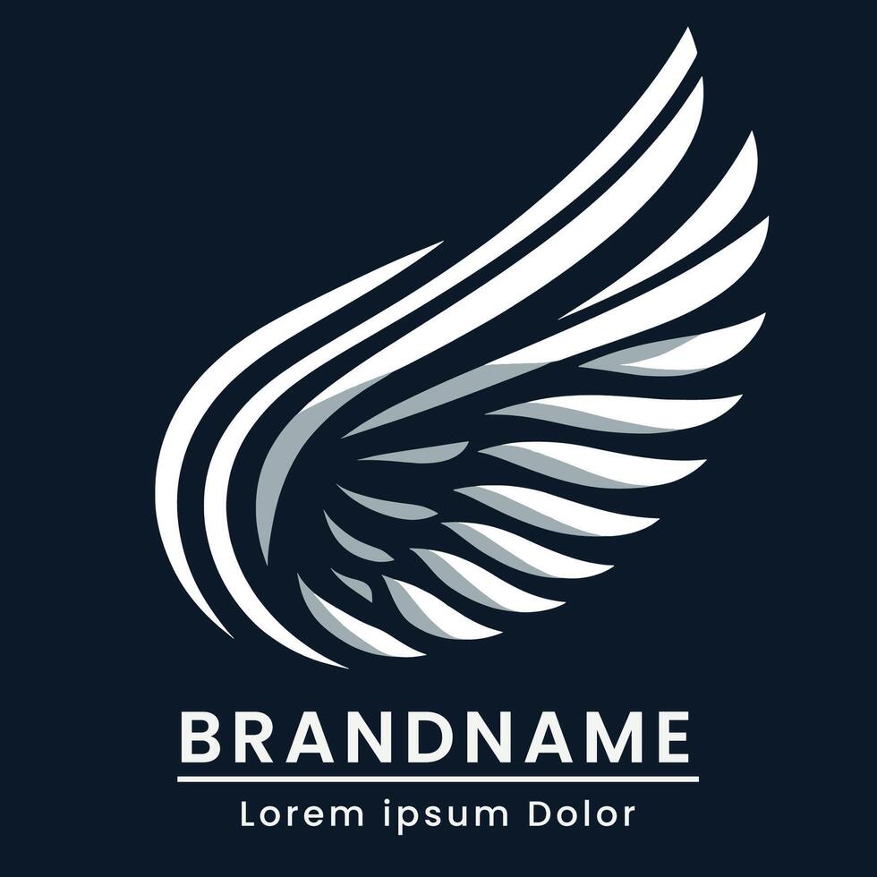 Modern wing logo with dynamic lines and sleek design vector