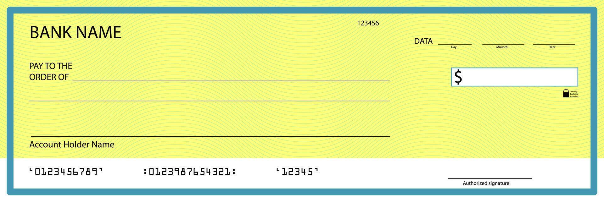 Cheque with water mark, guilloche and chequebook, pattern watermark, amount currency, payment money checkbook, finance coupon transaction financial. illustration vector