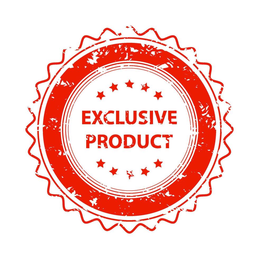 Exclusive product rubber stamp, special unique, quality top, verified authentic original, best choice, distinctive label emblem, badge imprint vector