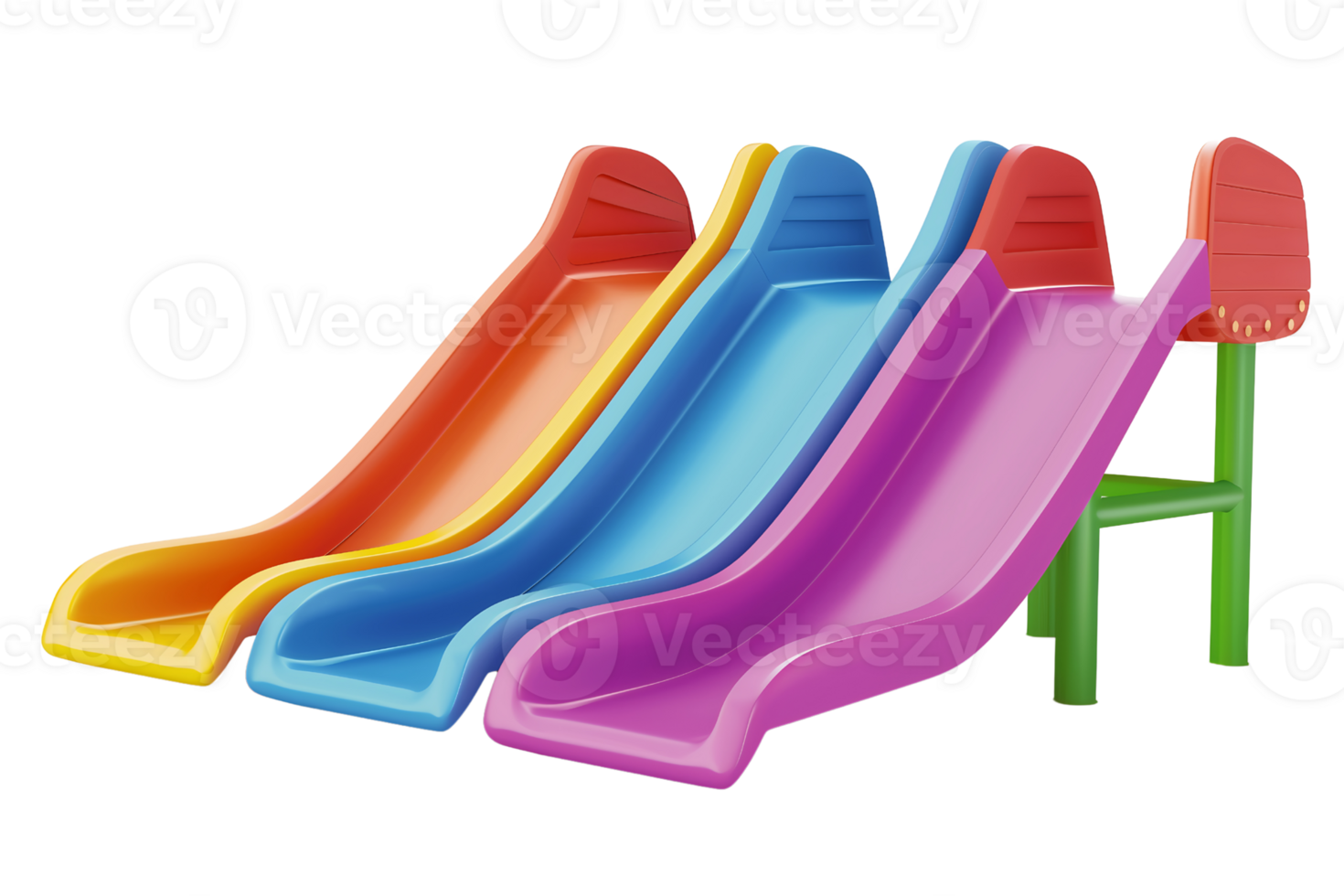 colorful children slide on a transparent background png