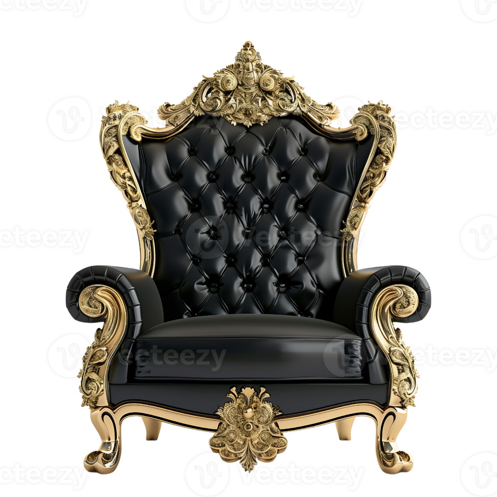black king chairs isolated on transparent background png