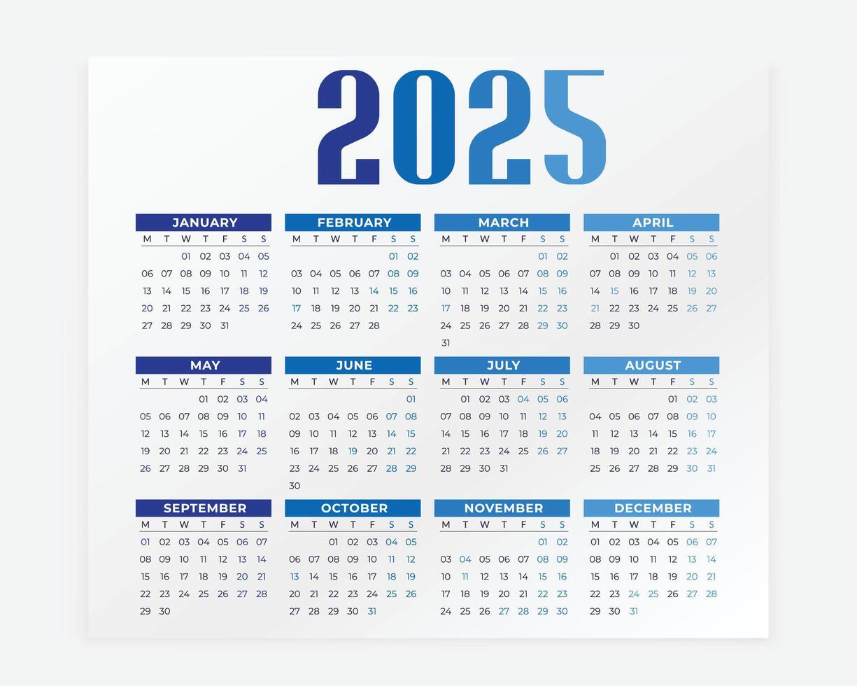 2025 Calendar - Calendar 2025 - Calendar Design - 2025 - 2025 calendar design template vector