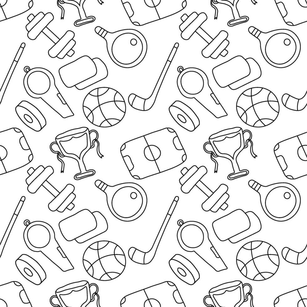Seamless sport pattern. Background with sports icons vector