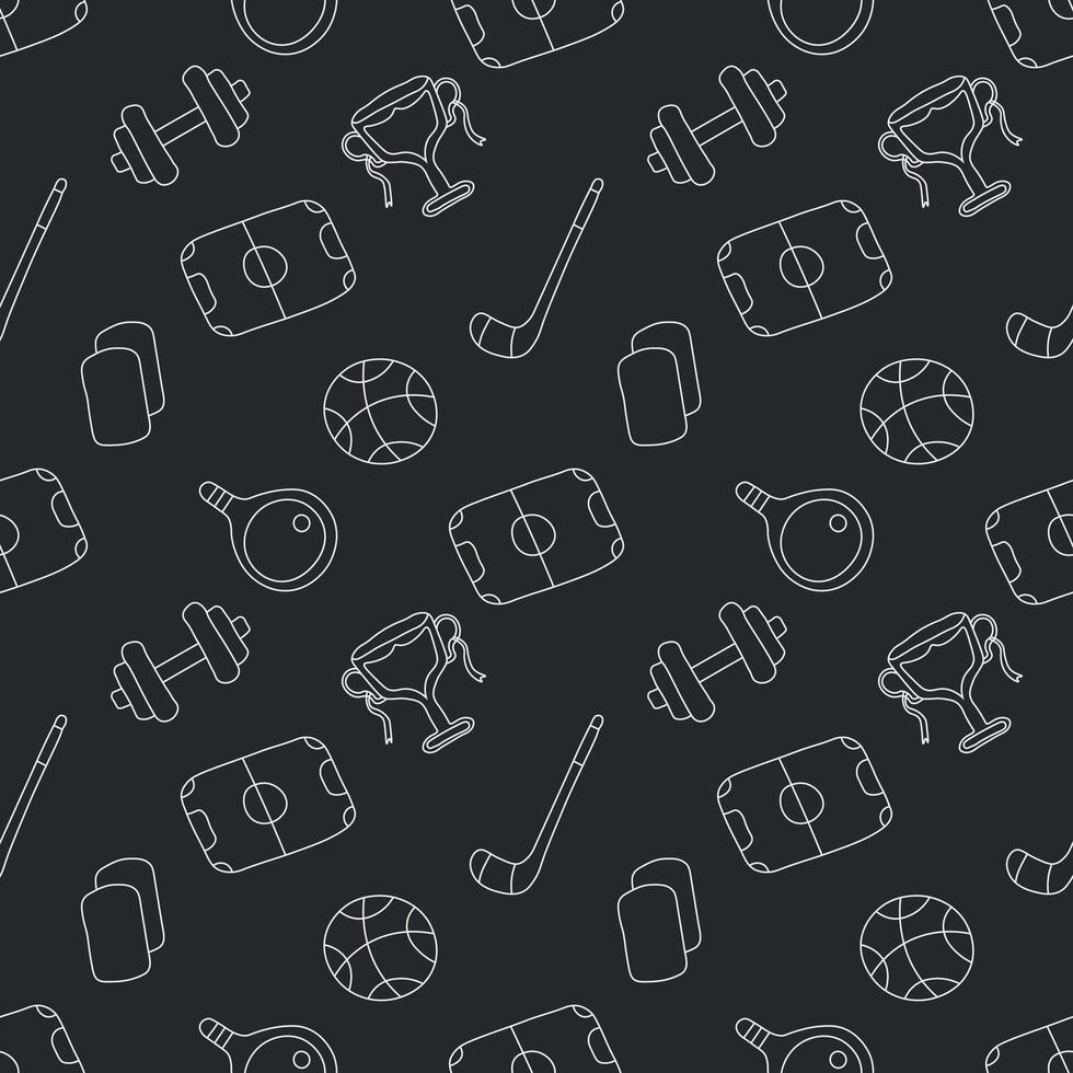 Seamless sport pattern. Background with sports icons vector