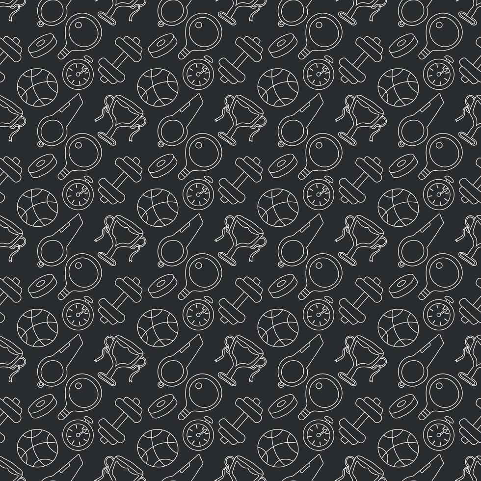 Seamless sport pattern. Background with sports icons vector