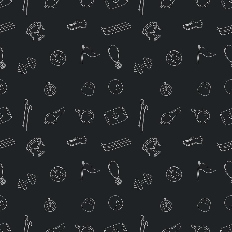 Seamless sport pattern. Background with sports icons vector
