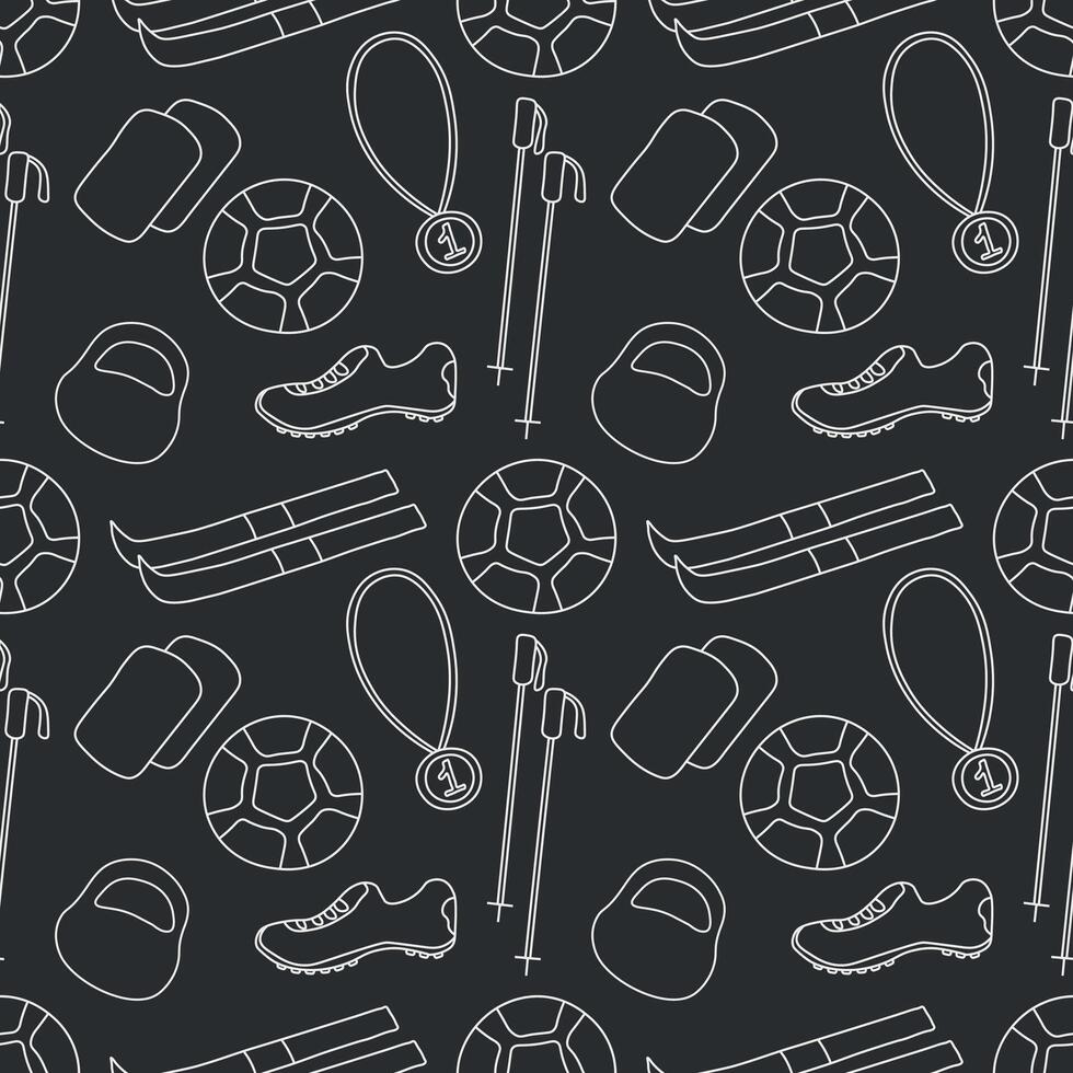 Seamless sport pattern. Background with sports icons vector
