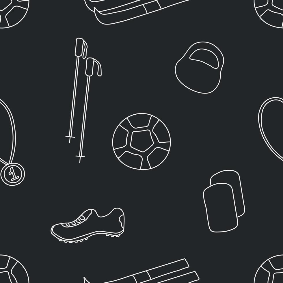 Seamless sport pattern. Background with sports icons vector