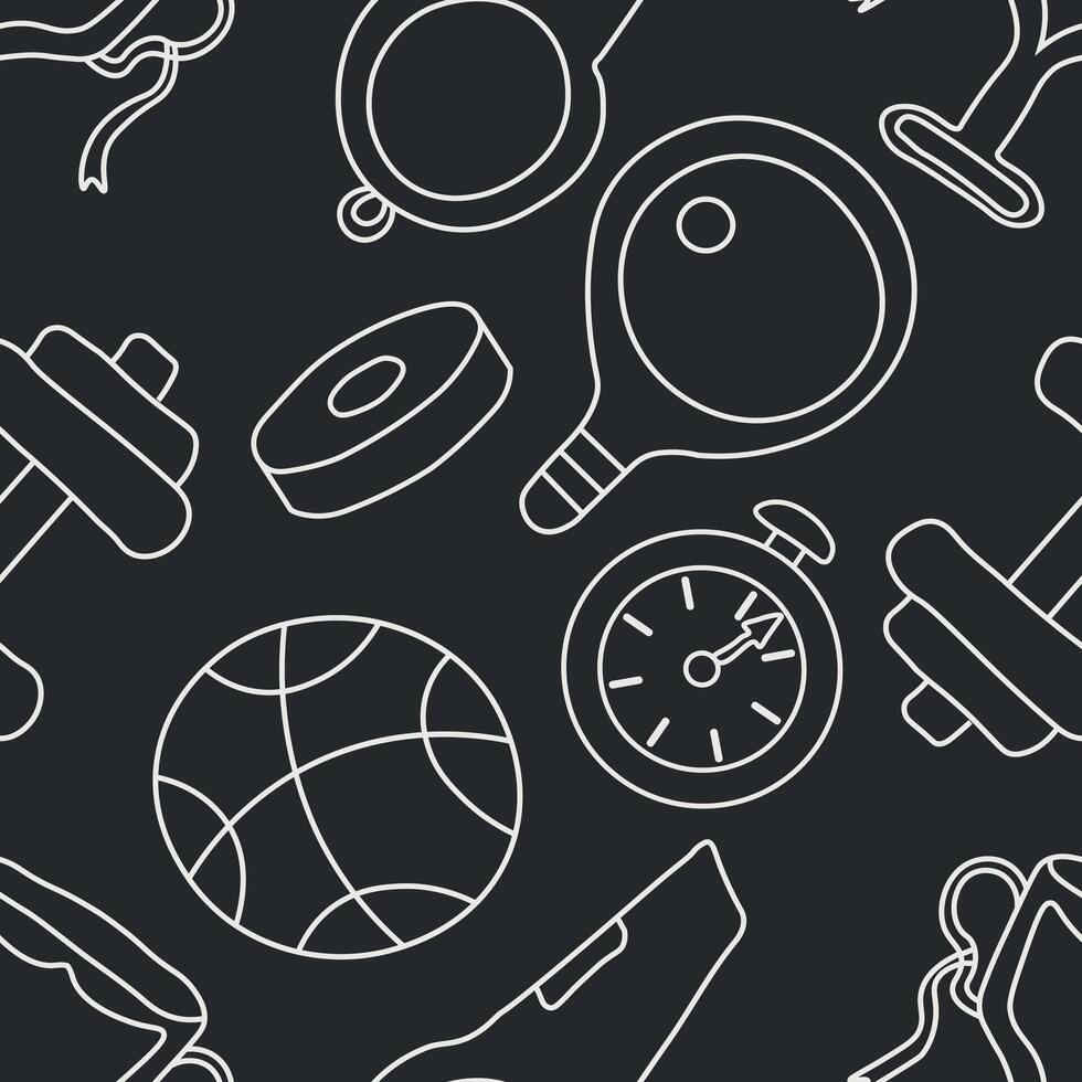 Seamless sport pattern. Background with sports icons vector