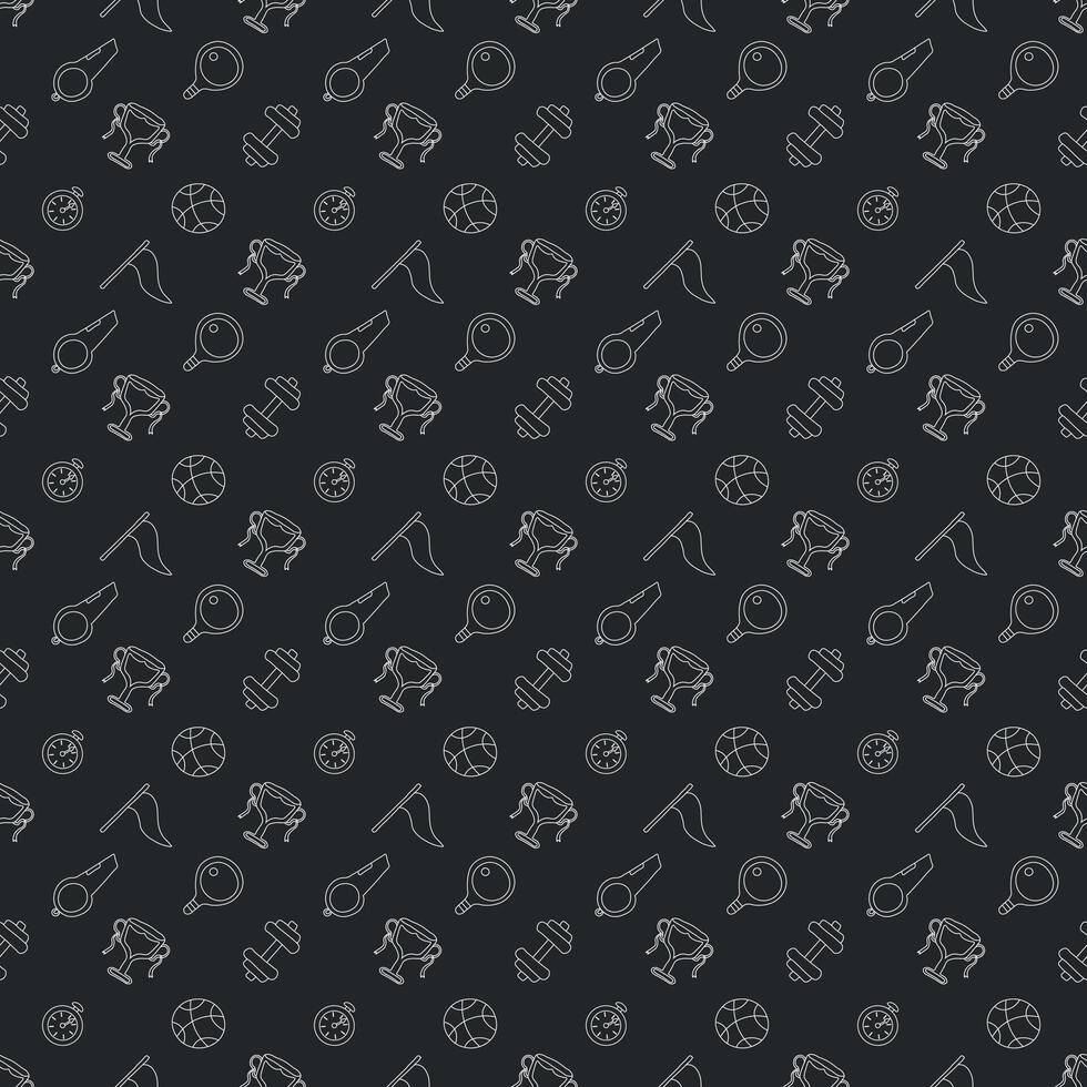 Seamless sport pattern. Background with sports icons vector